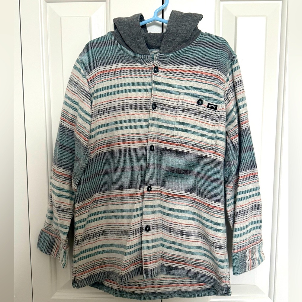 Billabong flannel striped button down shirt